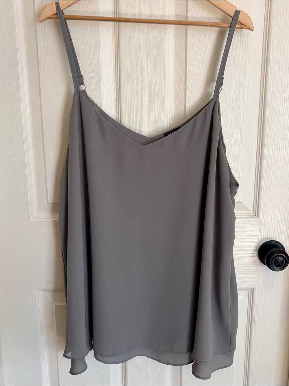 torrid Sage Grey V-Neck Adjustable Strap Chiffon Sophie Cami 3X